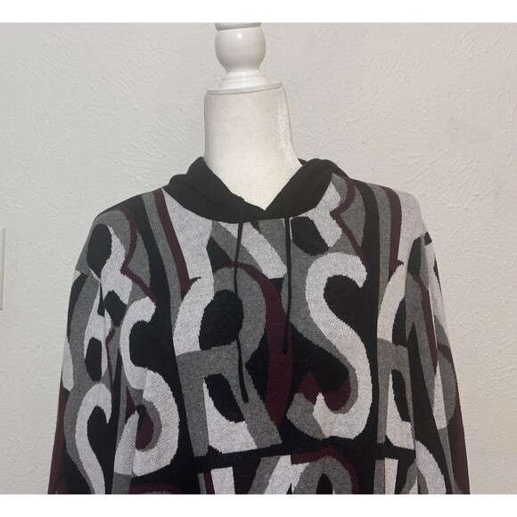 Michael Kors Men’s Size L Sweatshirt Hoodie All Over Logo Print Designer $128 - Picture 2 of 9